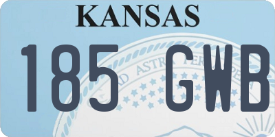 KS license plate 185GWB