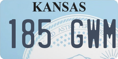 KS license plate 185GWM