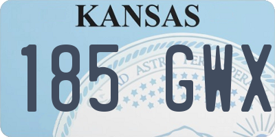 KS license plate 185GWX