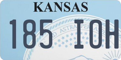 KS license plate 185IOH