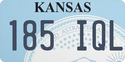 KS license plate 185IQL