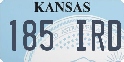 KS license plate 185IRD