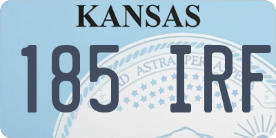 KS license plate 185IRF