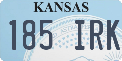 KS license plate 185IRK