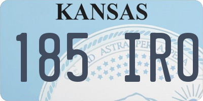 KS license plate 185IRO