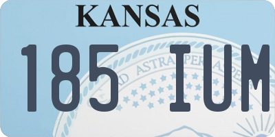 KS license plate 185IUM