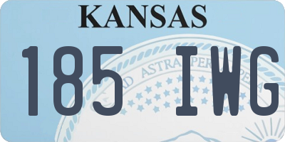 KS license plate 185IWG