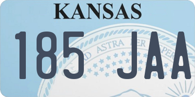 KS license plate 185JAA