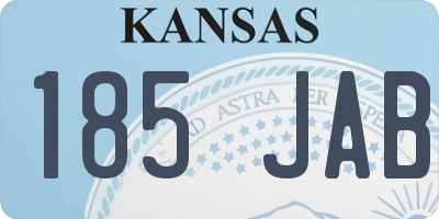 KS license plate 185JAB