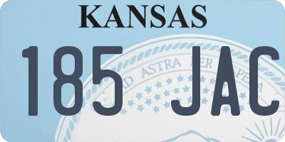 KS license plate 185JAC