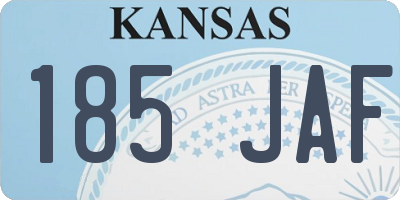KS license plate 185JAF