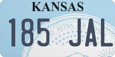 KS license plate 185JAL