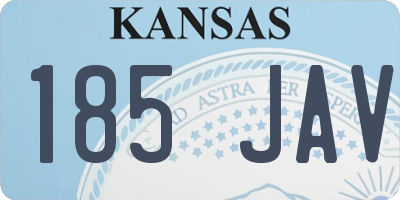 KS license plate 185JAV