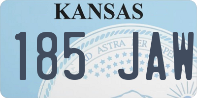 KS license plate 185JAW