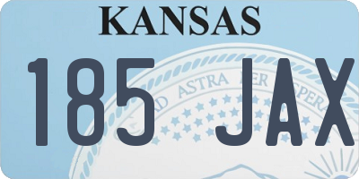 KS license plate 185JAX