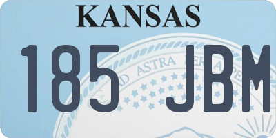 KS license plate 185JBM