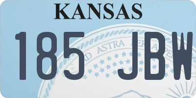 KS license plate 185JBW