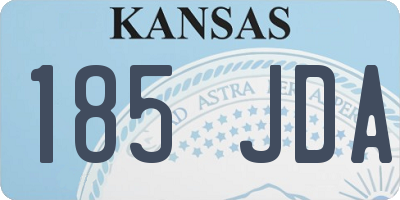 KS license plate 185JDA