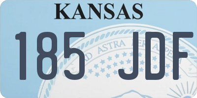 KS license plate 185JDF