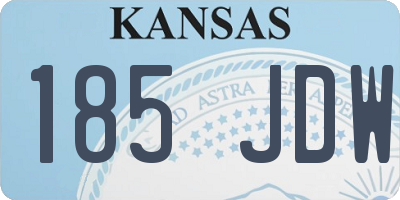 KS license plate 185JDW