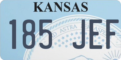 KS license plate 185JEF