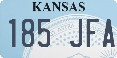 KS license plate 185JFA