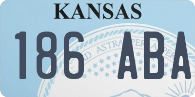KS license plate 186ABA