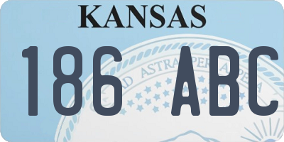 KS license plate 186ABC
