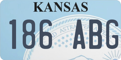 KS license plate 186ABG