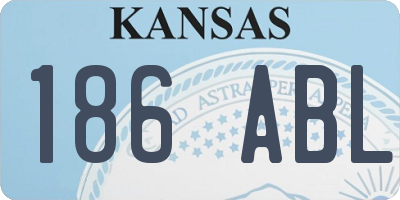 KS license plate 186ABL