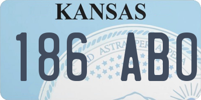 KS license plate 186ABO