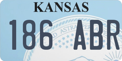KS license plate 186ABR