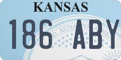 KS license plate 186ABY