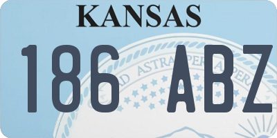 KS license plate 186ABZ