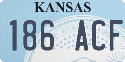 KS license plate 186ACF