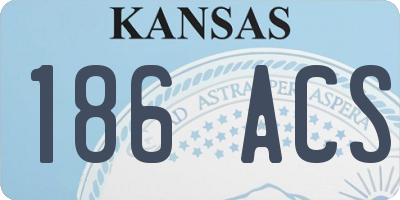 KS license plate 186ACS