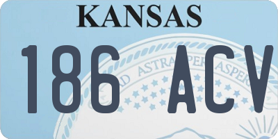 KS license plate 186ACV