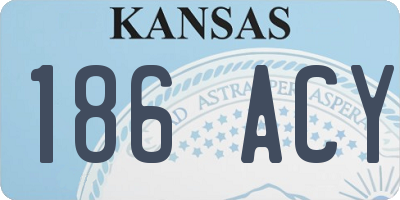 KS license plate 186ACY