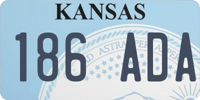 KS license plate 186ADA
