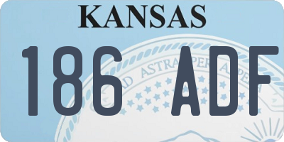 KS license plate 186ADF