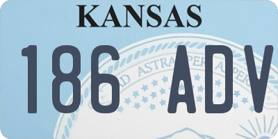 KS license plate 186ADV