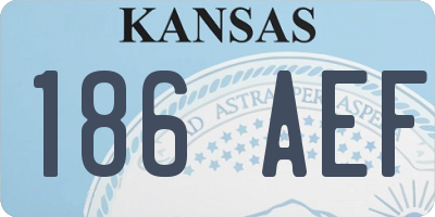 KS license plate 186AEF