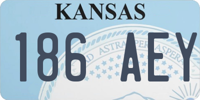 KS license plate 186AEY