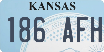 KS license plate 186AFH