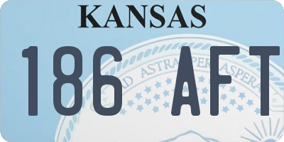 KS license plate 186AFT