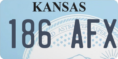 KS license plate 186AFX
