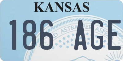 KS license plate 186AGE