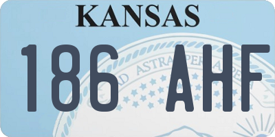 KS license plate 186AHF