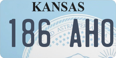 KS license plate 186AHO