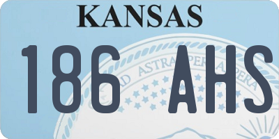 KS license plate 186AHS